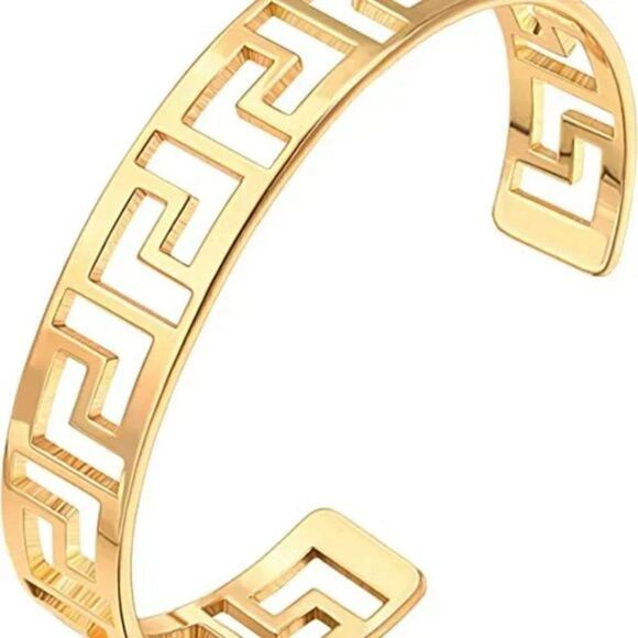 New 18k Gold Bar Bracelet for Women Simple Delicate Cuff Bangle Bracelet - Picture 4 of 6